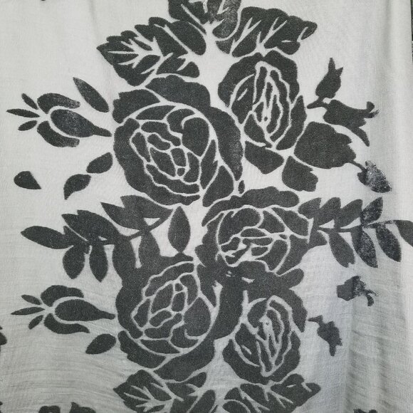 STARING AT STARS Mini Dress Sm Black Velvet Burnout Floral Sheer Net Lined Roses - Picture 7 of 13